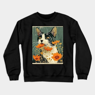 American Curl Cat Flowers Photo Cat Lover Gift Idea Crewneck Sweatshirt